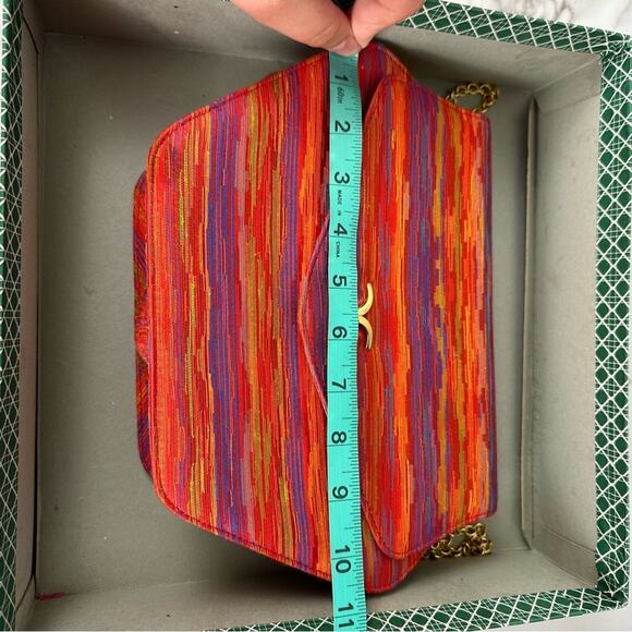 J.Renee Sunset Red Multicolor Printed Retro Crossbody Purse Gold Hardware in Box - Picture 10 of 10